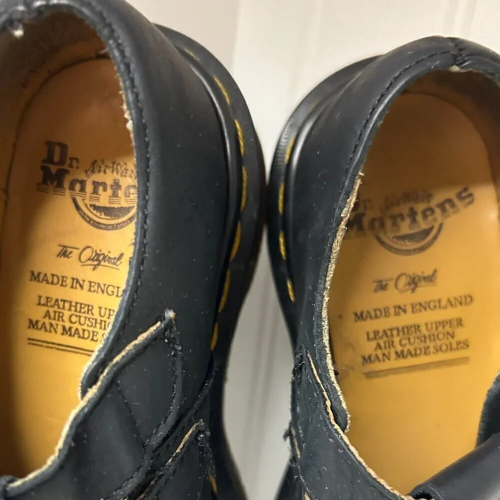 Vintage Dr Doc Martens England Mary Janes Black Shoes US Y2K 90s Girls Size 12
